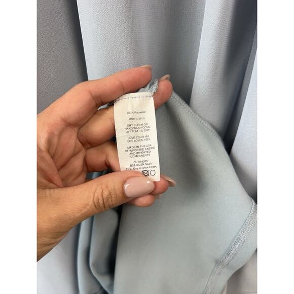 Show Me Your Mumu M Emily Empire Maxi Dress Blue Chiffon Flutter Sleeve - Picture 9 of 11